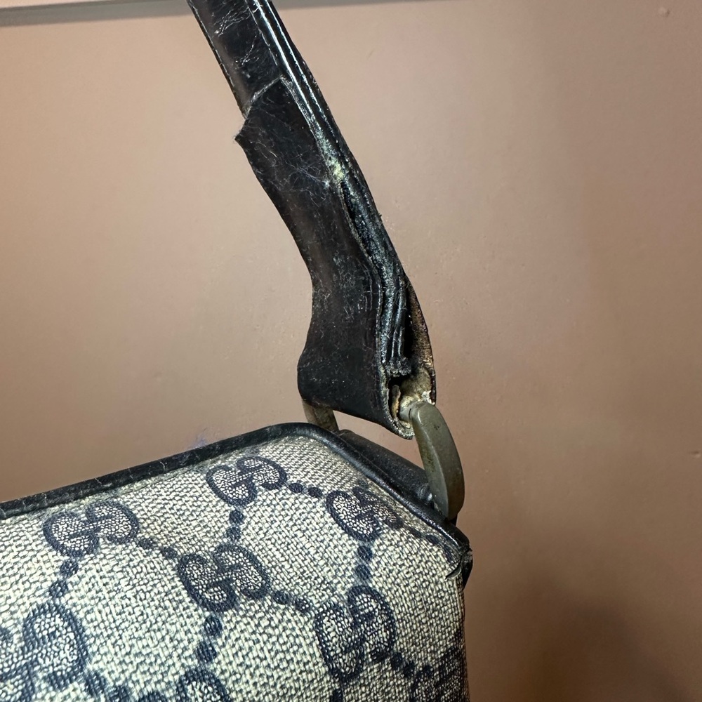Gucci Monogram Blue and Black Shoulder Bag - Picture 6 of 11